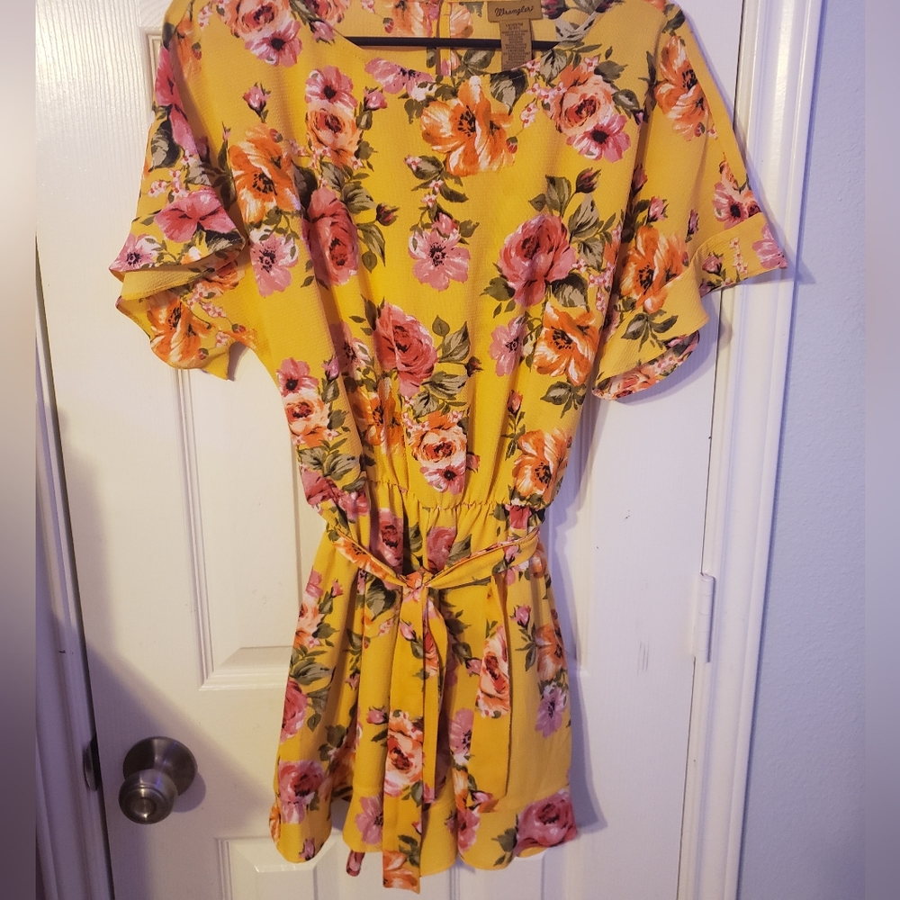 Wrangler, small, yellow floral romper